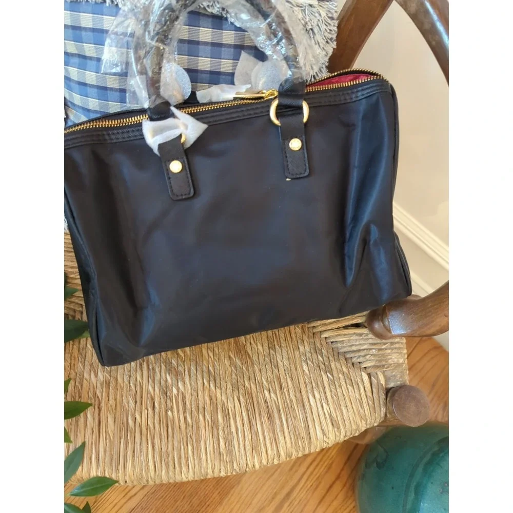 Two Victoria's Secret Handbags New Black Satchel and Pre Loved Lg Pink Tote Bag